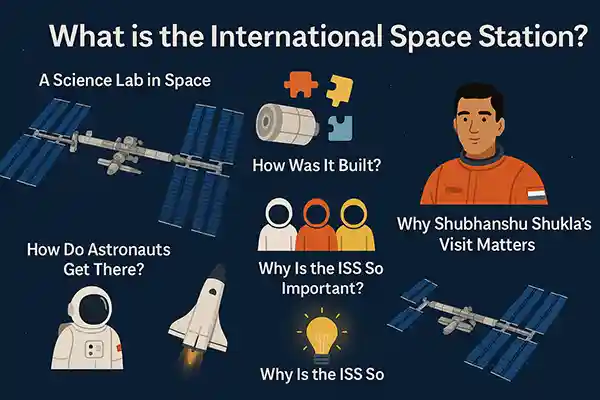The International Space Station: A global hub of science, innovation, and cooperation orbiting 400 km above Earth.
